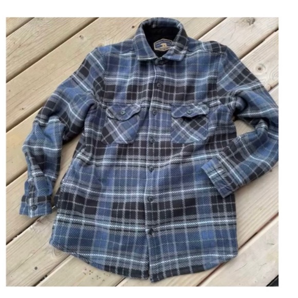 Freedom Foundry Super Soft Sherpa Lined Button Down Plaid Shirt Jacket Medium - Picture 1 of 11